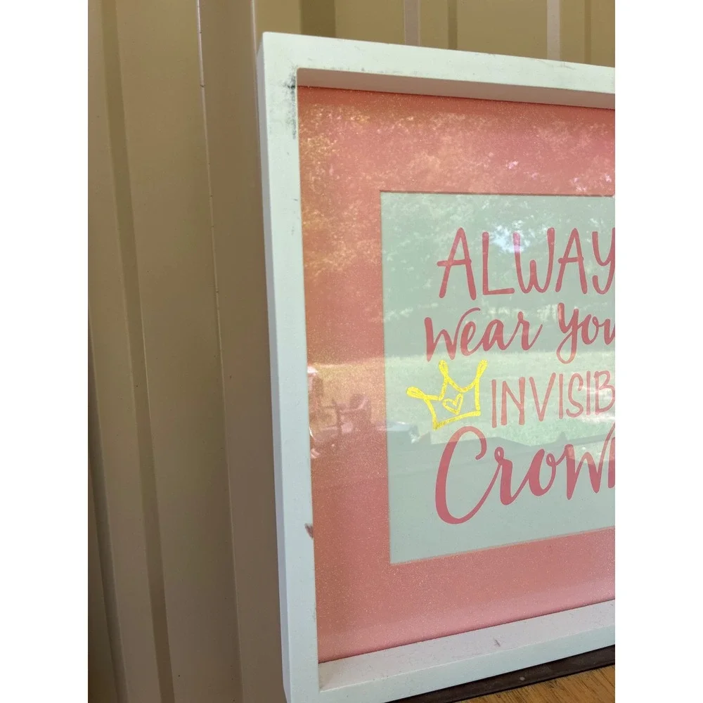 Pink Gold Inspirational Wall Art Set Crown Proverbs 31:25 Canvas Framed Decor